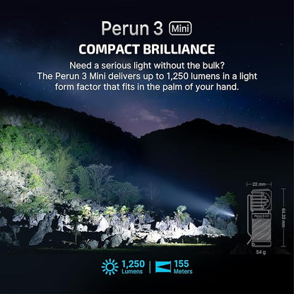 OLIGHT Perun 3 Mini Premium Headlamp 1250 Lumens Flashlight - Image 2