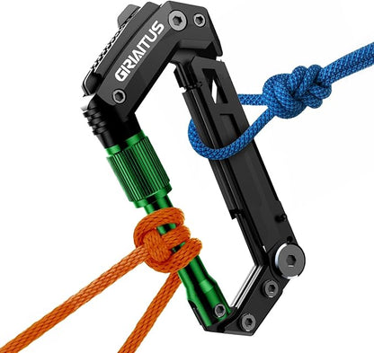 Carabiner Multitool with Pocket Knives, EDC Carabiners, Serrated Knife - Image 9