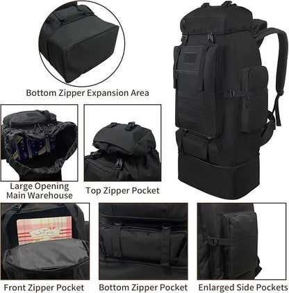 Hiking Backpack, 100L Large Camping Backpack, Expandable Waterproof MOLLE - Image 5