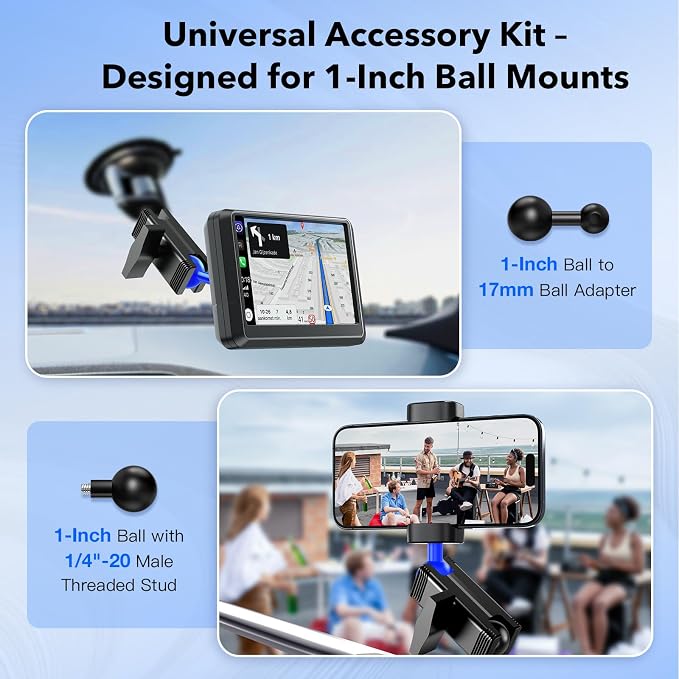 1-Inch Ball Adapter Kit for RAM Mounts – Includes 20mm Ball Adapter, 17mm Ball - Image 4