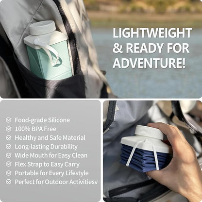 BEAUTAIL Collapsible Water Bottles 24.3oz, Foldable Travel Water Bottle - Image 3