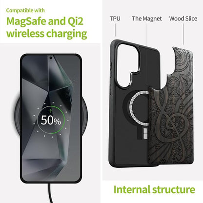 Carveit Magnetic Wooden Case for Samsung Galaxy S26 Ultra Case 2026, TPU - Image 4