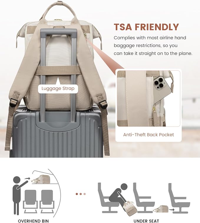 LOVEVOOK Laptop Backpack for Women, 15.6'' Waterproof Nurse Bag Teacher Work - Image 7