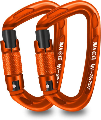 UIAA Certified Professional Heavy Duty Large Locking Carabiner Clips Climbing by AINIKEY