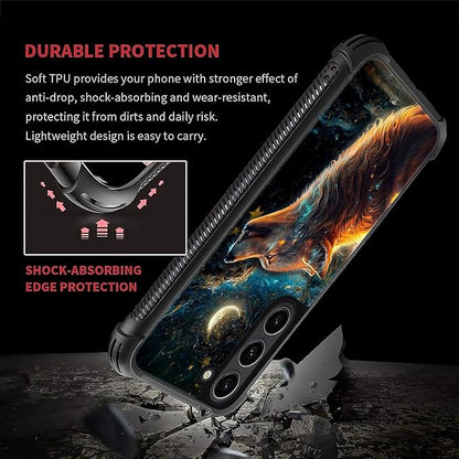 for Samsung Galaxy S23 Plus Case, Star Cave Hungry Wolf Pattern Graphic Design - Image 2