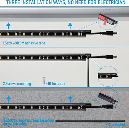 TORCHSTAR LED Safe Lighting Kit, 12 Inch Linkable Light Bars + Motion Sensor + - Image 5