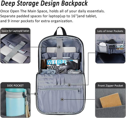 MAXTOP Deep Storage Laptop Backpack Business Anti-theft Backpacks College - Image 2