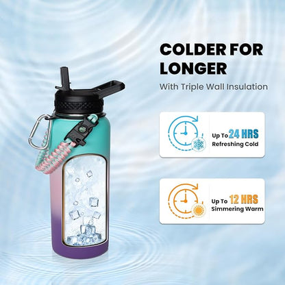 RAYMYLO Insulated Water Bottle 32 oz, Triple Wall Vacuum Stainless Steel - Image 2