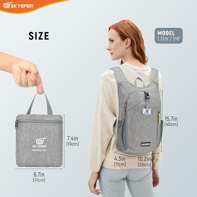 SKYSPER 10L Hiking Backpack Small Foldable Daypack Packable Lightweight Hiking - Image 6