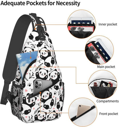 Cute Panda Sling Bag For Women Men Funny Backpack Crossbody Shoulder Bag Sling - Image 4