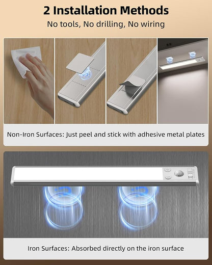 EZVALO 10inch Under Cabinet Lighting, 2500mAh Rechargeable Motion Sensor Lights - Image 7
