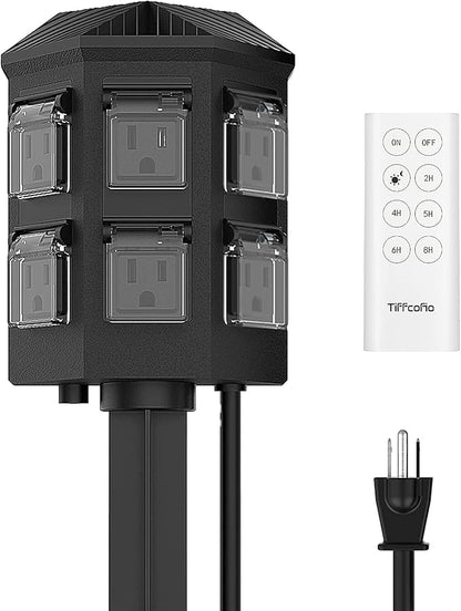 TiFFCOFiO Outdoor Power Stake Timer, 100FT Remote Control, Dusk to Dawn by TiFFCOFiO