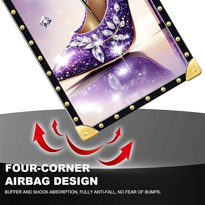 Compatible with iPhone 16 Pro Case, High Heeled Purple Diamond Rose Luxury - Image 7