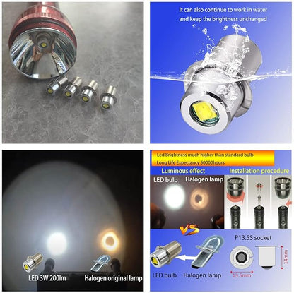 P13.5S PR2 LED Bulb Flashlight Replacement Led Conversion kit 2D 3D 4d Cell - Image 5