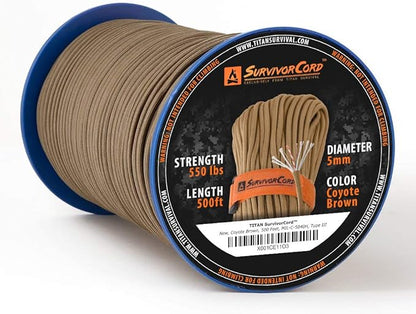 TITAN Survival Patented Paracord 550 - 25ft by SurvivorCord