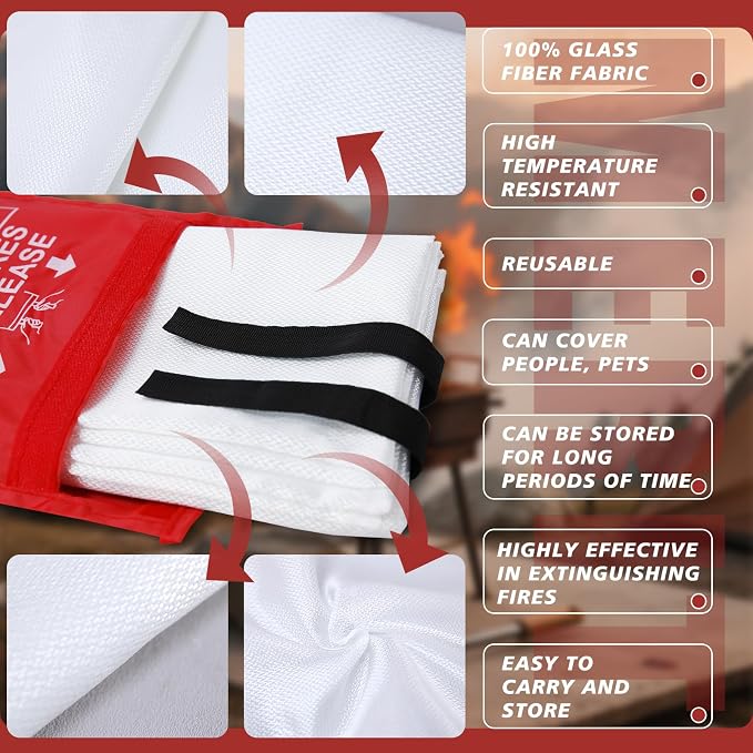 Ougist 4 Pack Emergency Fire Blanket - Image 3