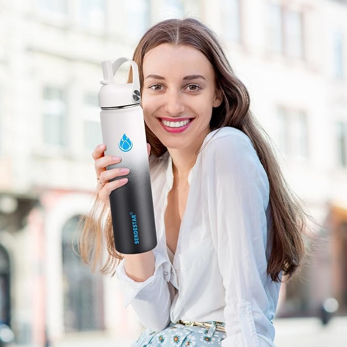 SENDESTAR Stainless Steel Wide Mouth Water Bottle 24oz Double Wall Vacuum - Image 3