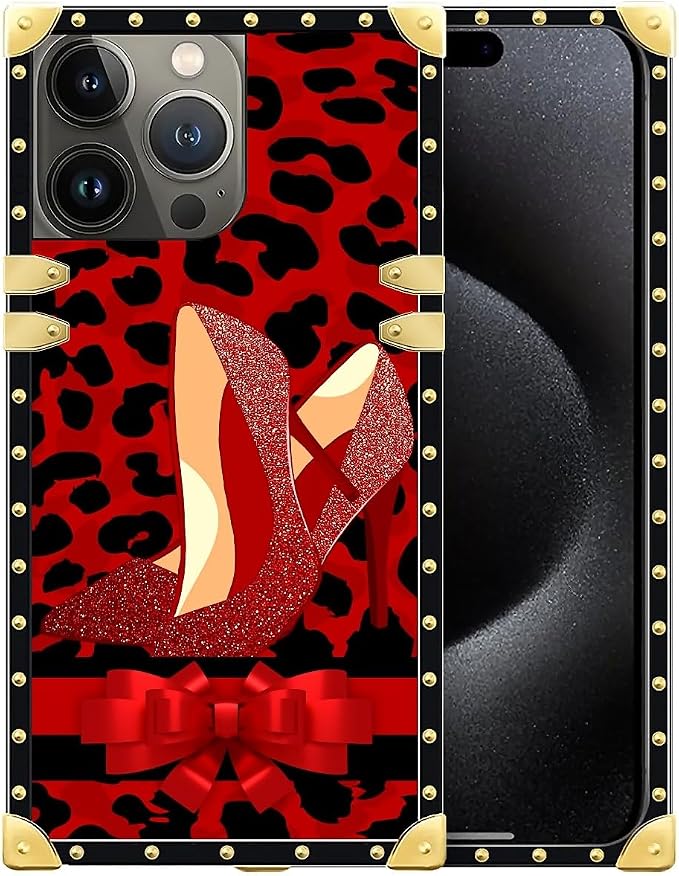Compatible with iPhone 16 Pro Case, Elegant High Heels Luxury Golden Decoration by Unknown