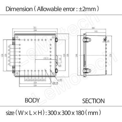 LeMotech Electrical Box, IP67 Waterproof Hinged Clear Cover Stainless Steel - Image 7