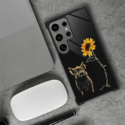 for Samsung Galaxy S24 Ultra Case, Pig Sunflower Yellow Sunshine Pattern - Image 6