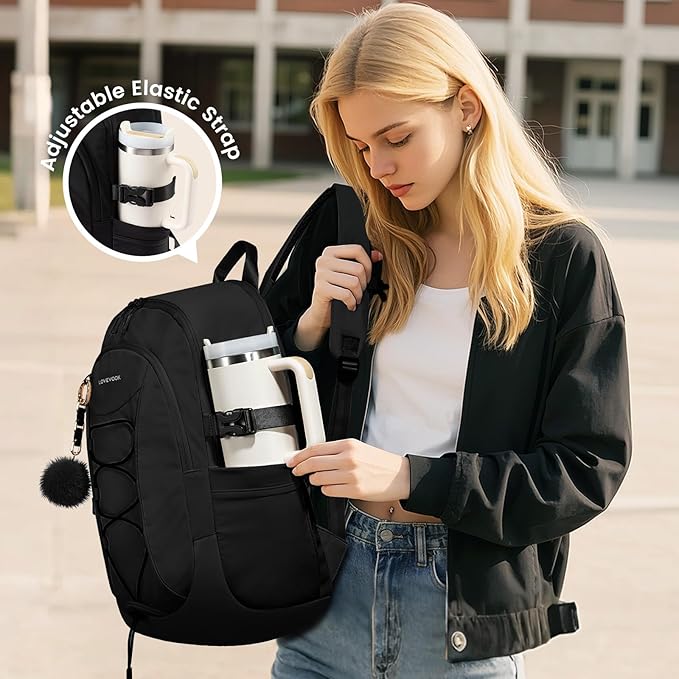LOVEVOOK Mens Backpack with Giant Tumbler Holder Pocket, 15.6 Inch Everyday - Image 2