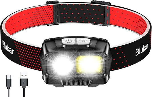 Blukar LED Headlamp Rechargeable, 2000L High Lumen Super Bright Dimmable by Blukar