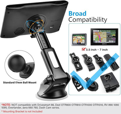 1Zero GPS Suction Cup Mount for Garmin, Replacement GPS Dash Ball Mount - Image 5