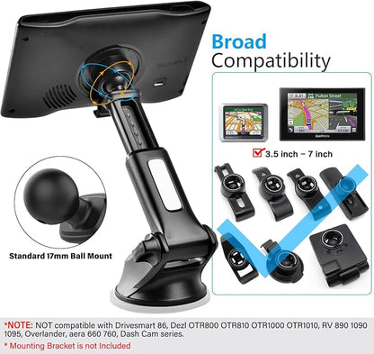 1Zero GPS Suction Cup Mount for Garmin, Replacement GPS Dash Ball Mount - Image 5