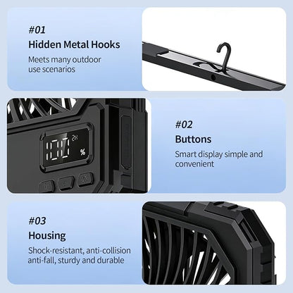 yAyusi 20000mAh Battery Powered Portable Travel Fan, Ultra-Slim 8Inch - Image 8