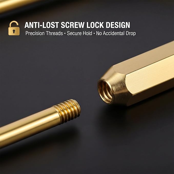 Tiezzi 6 Pack Gold Carabiner Key Ring Clip, Premium Brass Screw Locking - Image 5