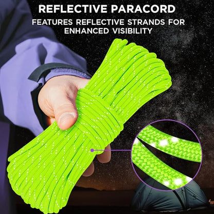 TECEUM Reflective Paracord Rope 1000 – 1000ft/200ft/100ft/50ft – 40+ Colors – - Image 2