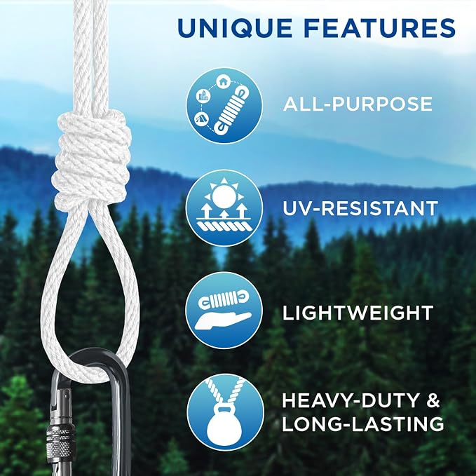 TECEUM Cotton Rope 3/16” – 300 FT – Strong All-Purpose Braided Rope – Natural - Image 4