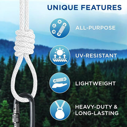 TECEUM Cotton Rope 3/16” – 300 FT – Strong All-Purpose Braided Rope – Natural - Image 4