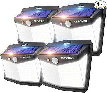 CLAONER Solar Lights Outdoor, Solar Motion Sensor Lights 3 Working Modes by Claoner
