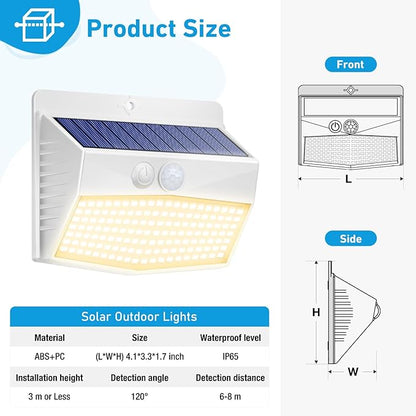 Peasur 6 Packs Solar Outdoor Lights Motion Sensor, Solar Security Lights - Image 6
