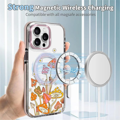 Case for iPhone 14 Pro, Retro Mushroom Sunflower Phone Case Design，for Women - Image 4