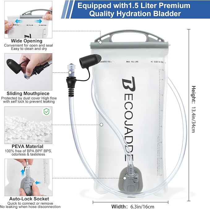 BECOJADDE Running Vest Hydration Backpack - Image 5