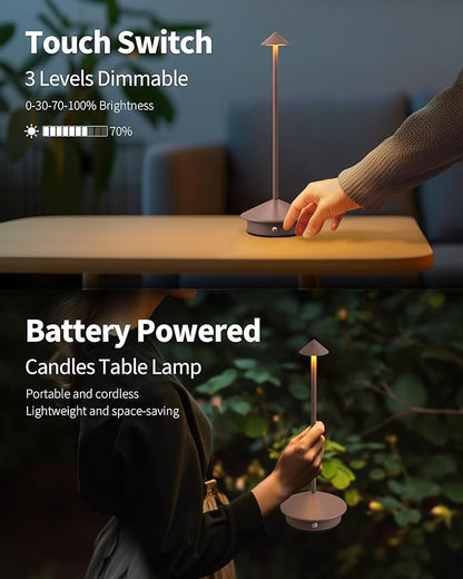 Modern Cordless Table Lamp Set of 2, Portable LED Desk Lamps, 5000mAh - Image 4