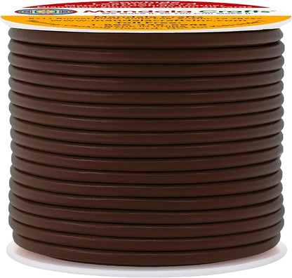 Mandala Crafts Round Genuine Dark Brown Leather Cord - Image 2