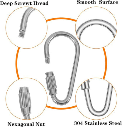 Nogeqi 15 Pcs Small Locking Carabiner, 1.4" D-Ring Key Hooks - Image 5