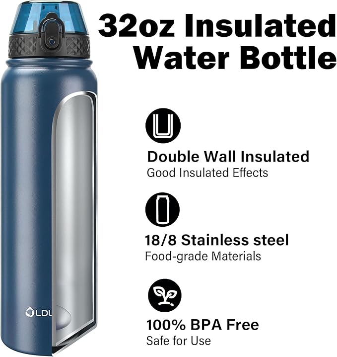 Oldley Insulated Water Bottle 32oz Water Bottles - Image 4