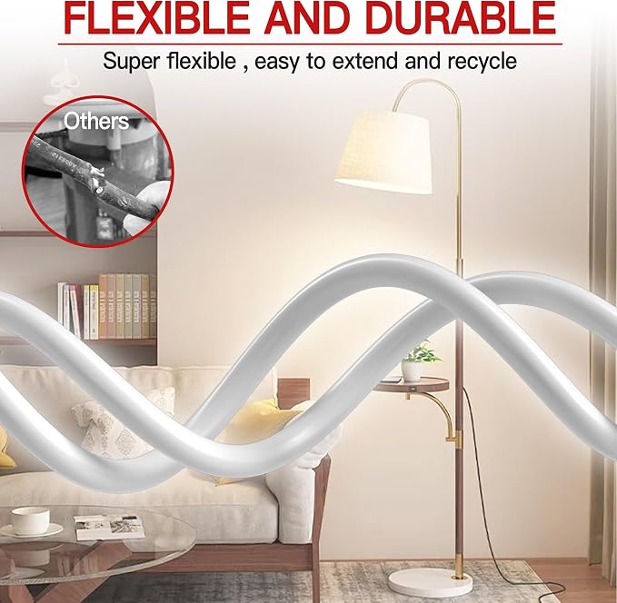 16/3 Short Extension Cord 8 FT, Indoor 3 Prong Power Cable, Suitable - Image 6