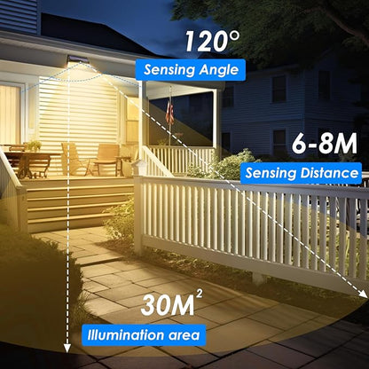 Peasur 4 Pack 368 LED Solar Motion Sensor Lights Outdoor, Solar Fence Lights - Image 7