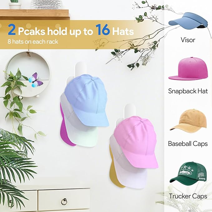 4 Pack Acrylic Hat Organizer, Hat Rack - Image 3