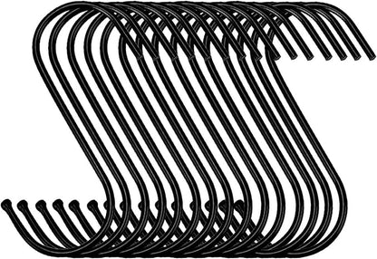 30 Pack Black S Hooks Steel Hanging Hooks Heavy Duty S Hanger Hook Metal by Unknown