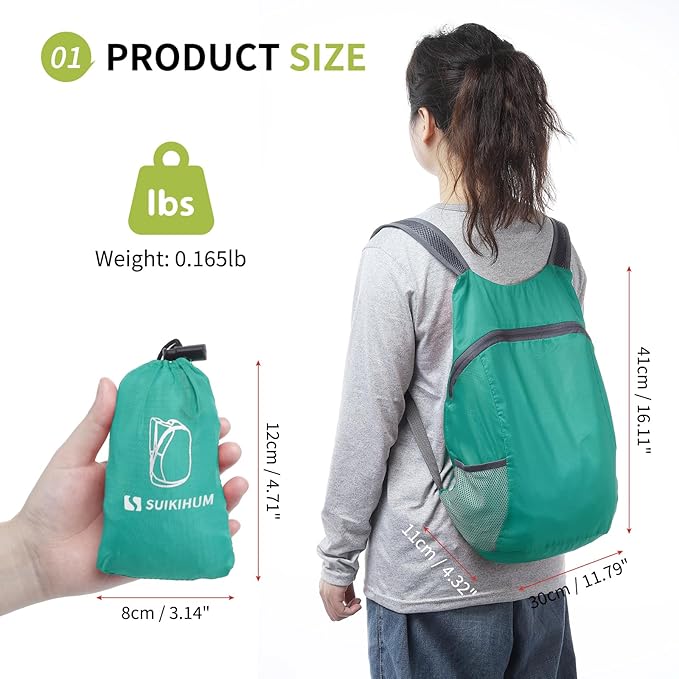 20L Ultra Hiking-Daypack Lightweight Foldable Travel Packable Backpack - Image 3