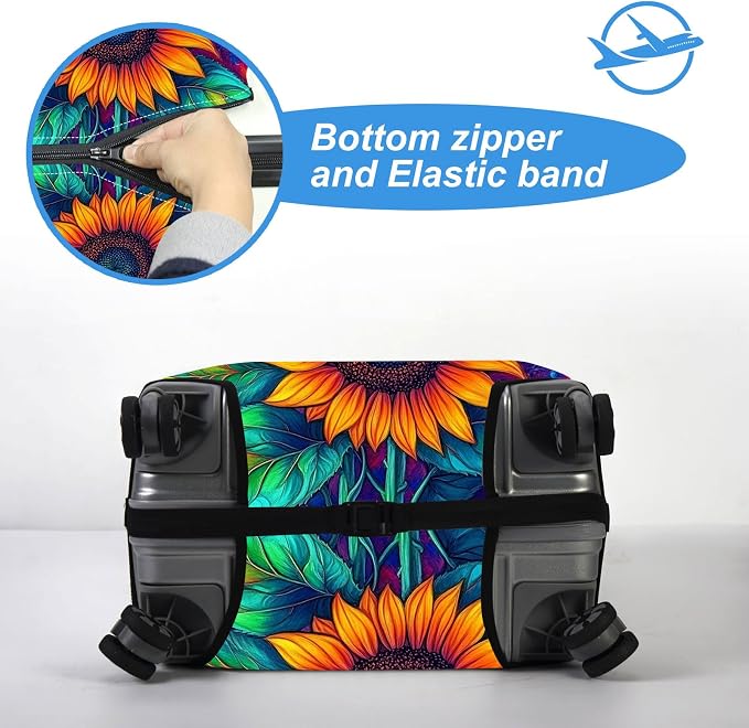 Luggage Cover Protector for 19-20 Inch Suitcases, TSA Approved Elastic Travel - Image 5