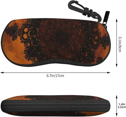 Watercolor Orca Whale Glasses Case Neoprene Portable Zipper Eyeglass Bag - Image 3