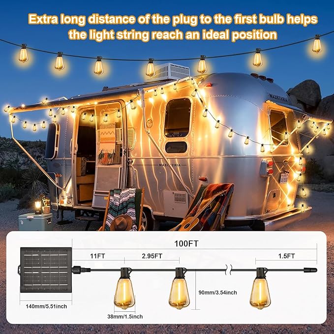 100FT Solar String Lights Outdoor Waterproof - Image 8