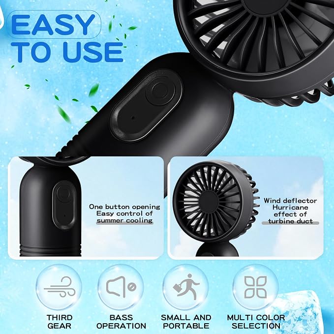 Rossesay 1 Pcs Mini Portable Fan Bulk Cute Handheld Lightweight Small Little - Image 3